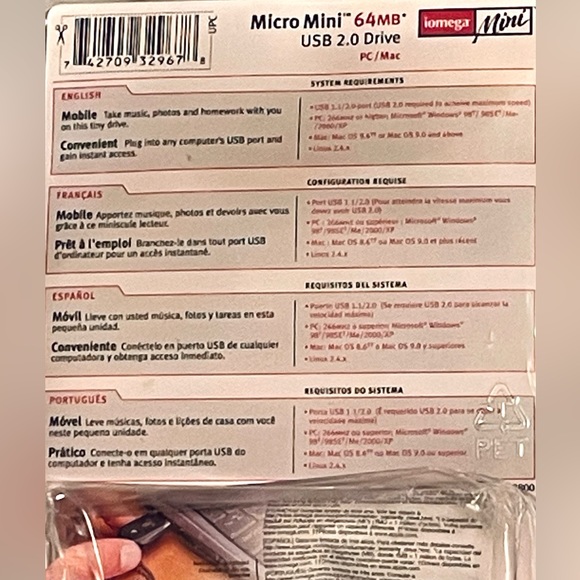 MINI USB 2.0 DRIVE— micro-Mini 3 PACK TOTAL—NEW IN PACKAGE— 64MB USB DRIVES - Picture 4 of 7